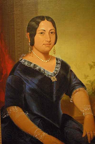 John Mix Stanley Portrait of Princess Manaiula Tehuiarii, granddaughter of King Pomare I of Tahiti, Wife of High Chief William Kealaloa Kahanui Sumner France oil painting art